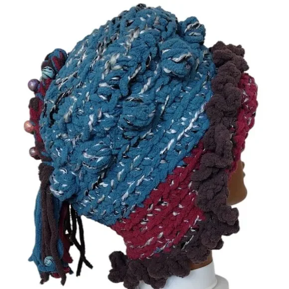 Slouchy, Boho Hat OOAK Handmade Crochet Free Hand Women's One Size - Picture 10 of 11